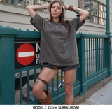 BLOW THROUGH ショート丈 SHORT SS TEE, DAMAGED & REACTIVE DYED 6.8oz