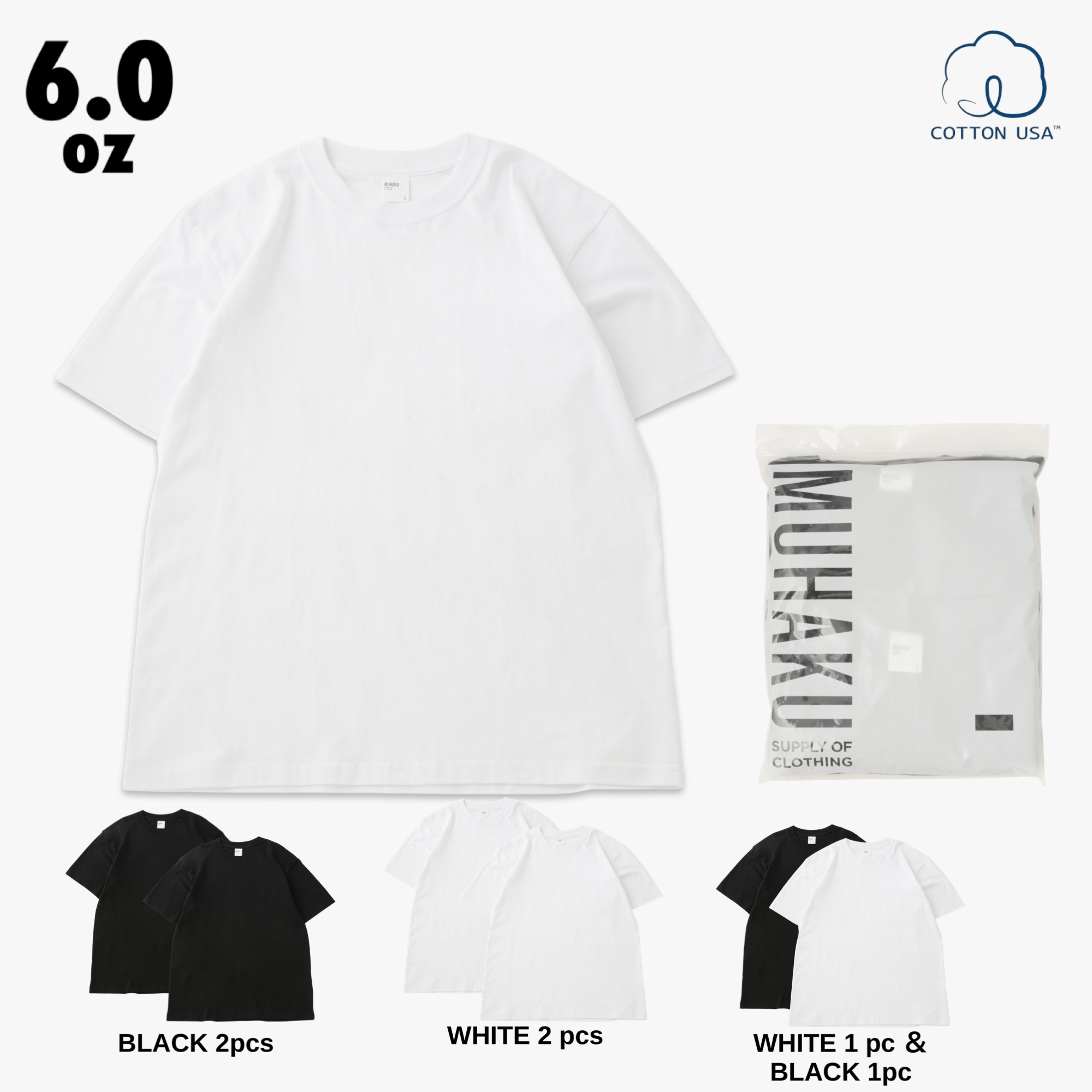 2 pcs PACK TEE /JUST RIGHT SS TEE 6.0oz – MUHAKU 2 pcs PACK TEE /JUST RIGHT SS TEE 6.0oz – MUHAKU