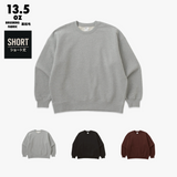 WRAP UP ショート丈 SHORT CREW SWEAT / USAコットン裏起毛 Brushing fabric 13.5oz