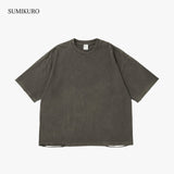 BLOW THROUGH ショート丈 SHORT SS TEE, DAMAGED & REACTIVE DYED 6.8oz