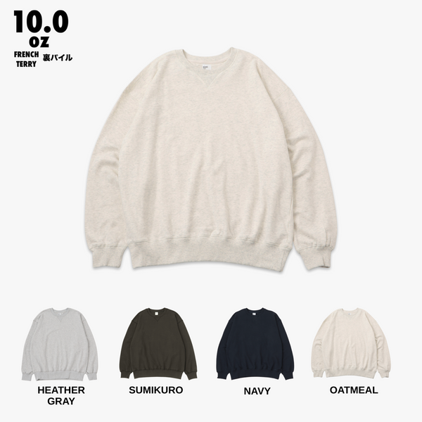 COZY FLOW CREW SWEAT/ORGANIC COTTON 裏パイルFRENCH TERRY 10.0oz