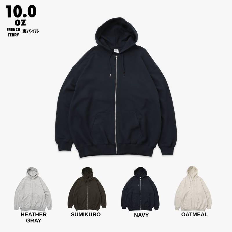 COZY FLOW FULL ZIP HOODIE SWEAT/ORGANIC COTTON 裏パイル FRENCH TERRY 10.0oz