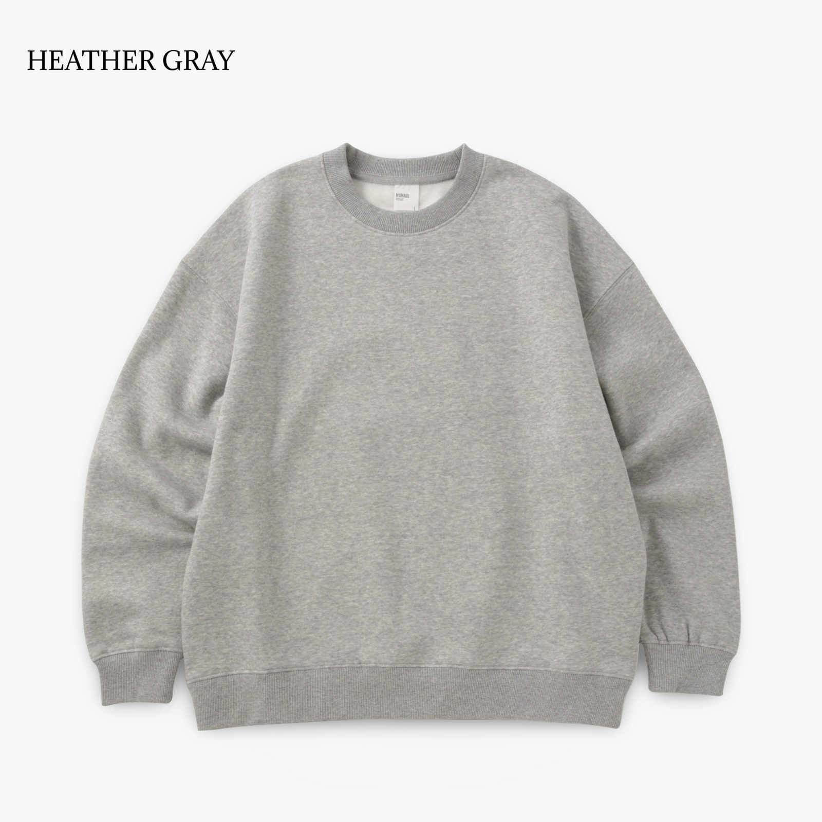 MUHAKU ショート丈スウェット WRAP UP ショート丈 SHORT CREW SWEAT / 裏起毛 Brushing fabric 10.0