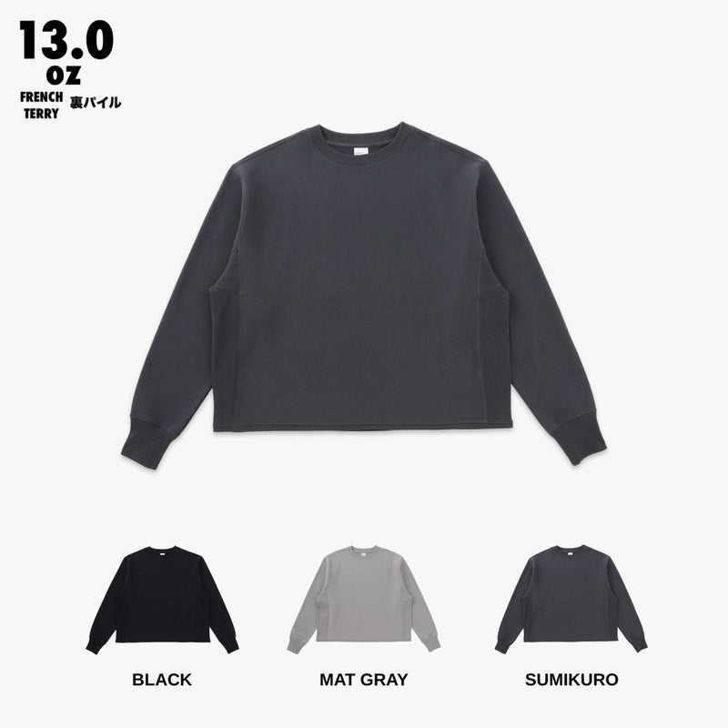 RIBBED EDGE SHORT CREW SWEAT / 裏パイル FRENCH TERRY 13.0oz