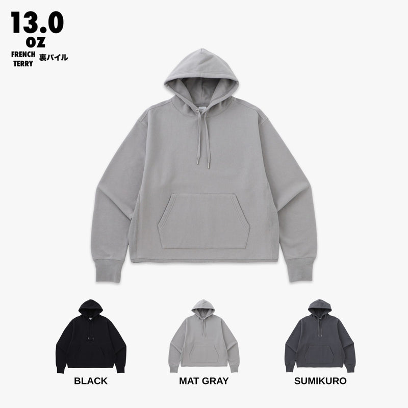 RIBBED EDGE SHORT HOODIE  SWEAT / 裏パイル FRENCH TERRY 13.0oz