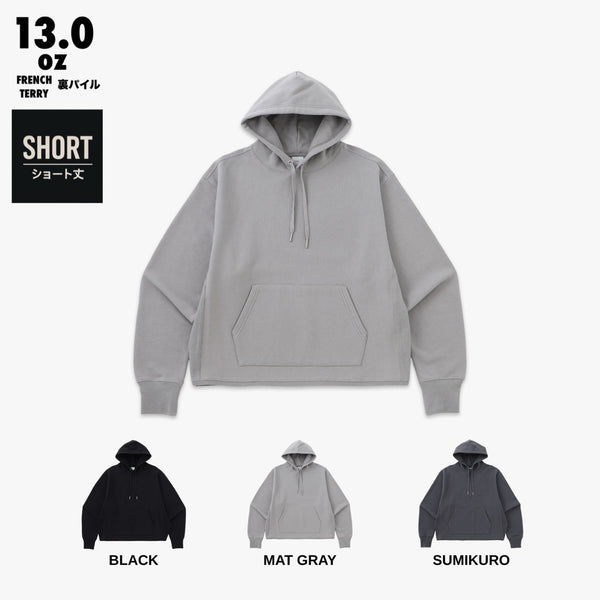 RIBBED EDGE SHORT HOODIE  SWEAT / 裏パイル FRENCH TERRY 13.0oz