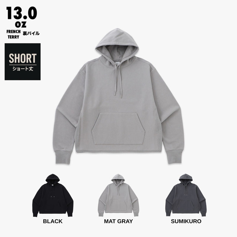 RIBBED EDGE SHORT HOODIE  SWEAT / 裏パイル FRENCH TERRY 13.0oz
