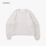 COMPACT FIT DAMAGED SHORT ショート丈 CREW SWEAT/裏パイル FRENCH TERRY 11.0oz